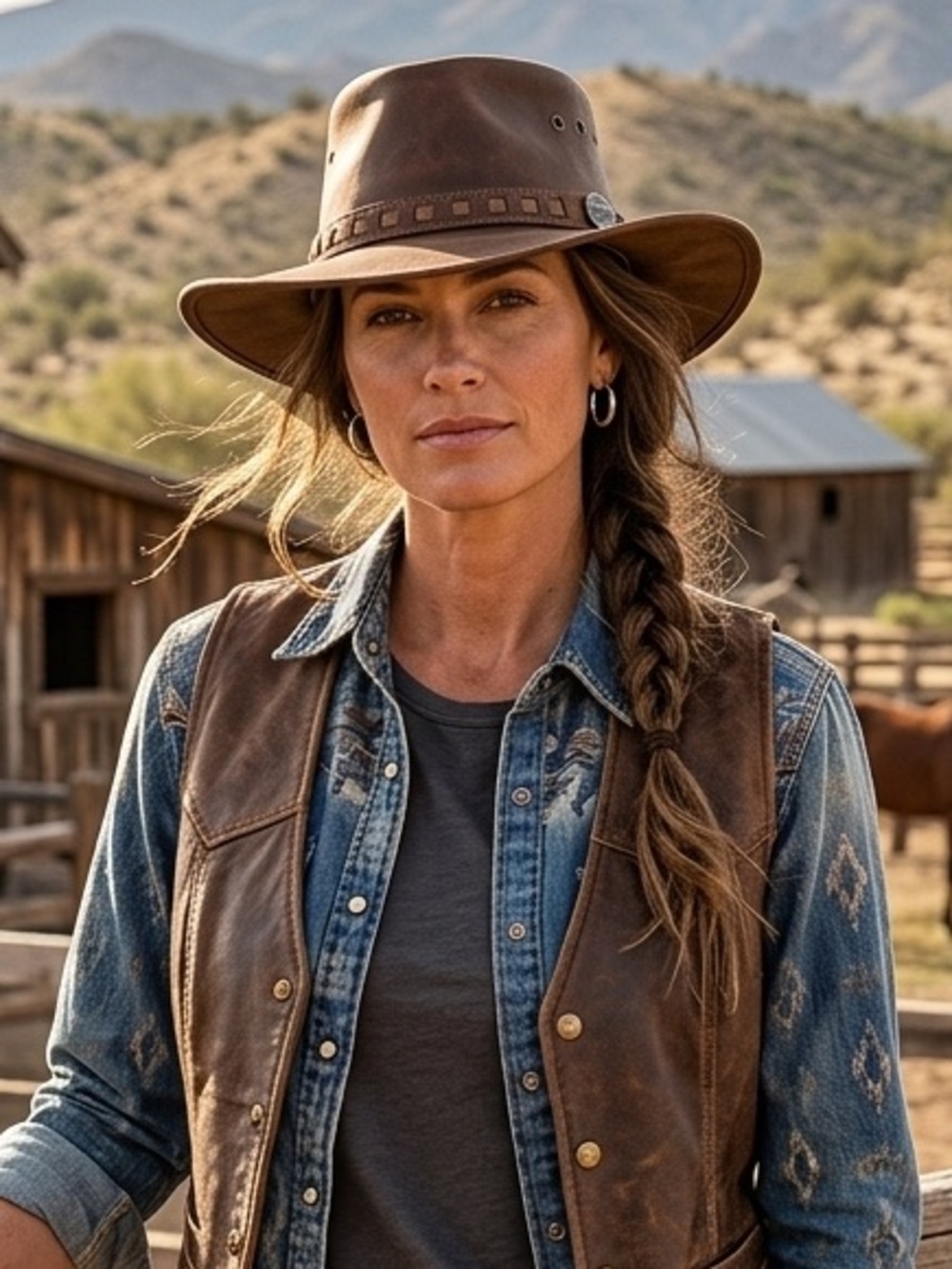 Rogue Handcrafted Leather Safari Hat - Made in South Africa - Brown - Size Large